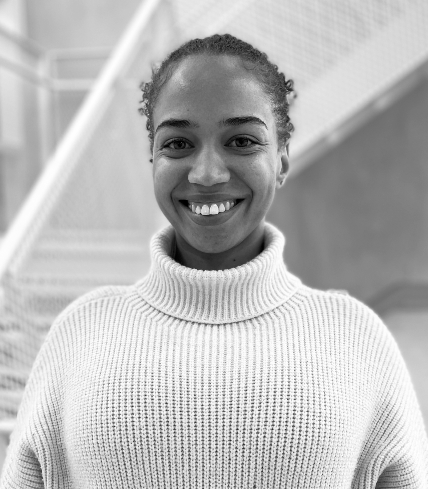 porträtt på glad person